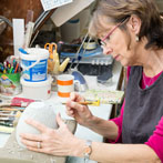 Sasha Wardell in her workshop 2017